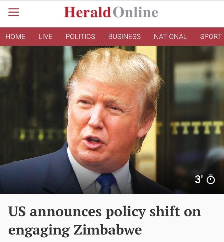 US Announces Policy Shift On Engaging Zimbabwe The Herald headline: Screenshot by Kumbirai Thierry Nhamo at 0907hrs Dec 11th 2025